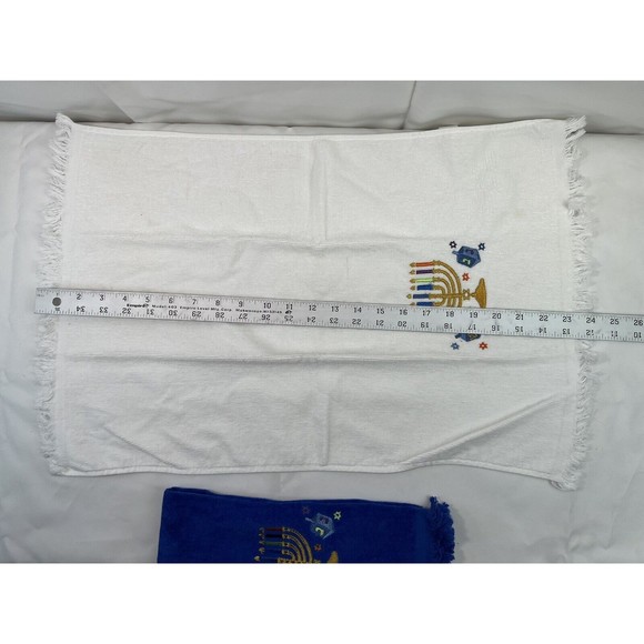 2 Pcs Set Rite Lite Chanukah Sparkle Printed Towel 1 White‎ & 1 Blue 24x15” - Picture 6 of 6